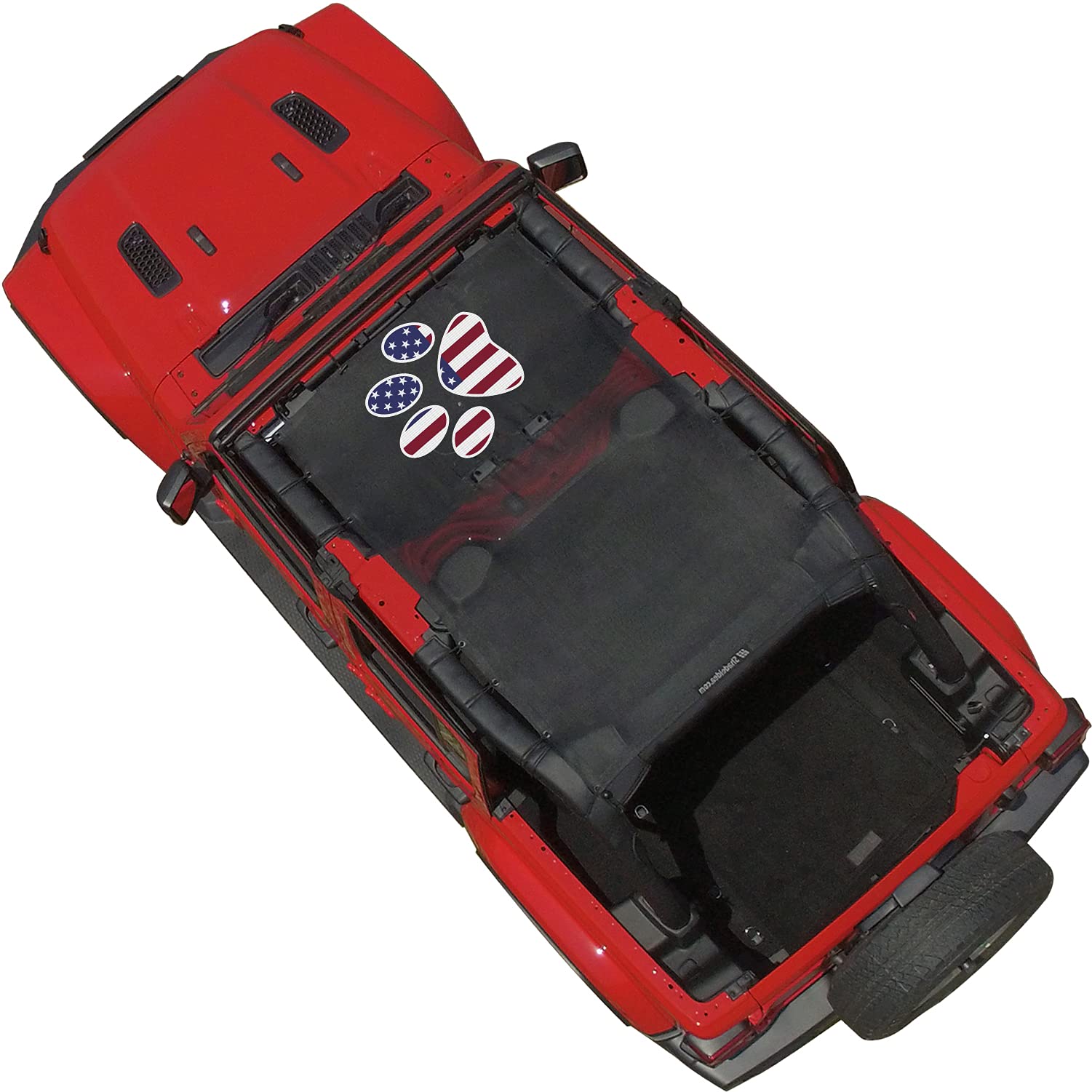 Shadeidea JL Top Sunshade Compatible with Jeep Wrangler JLU Sun Shade Top 4 Door Roof Mesh Screen Cover 2018-2023, Wind Noise UV Blocker -10 Year