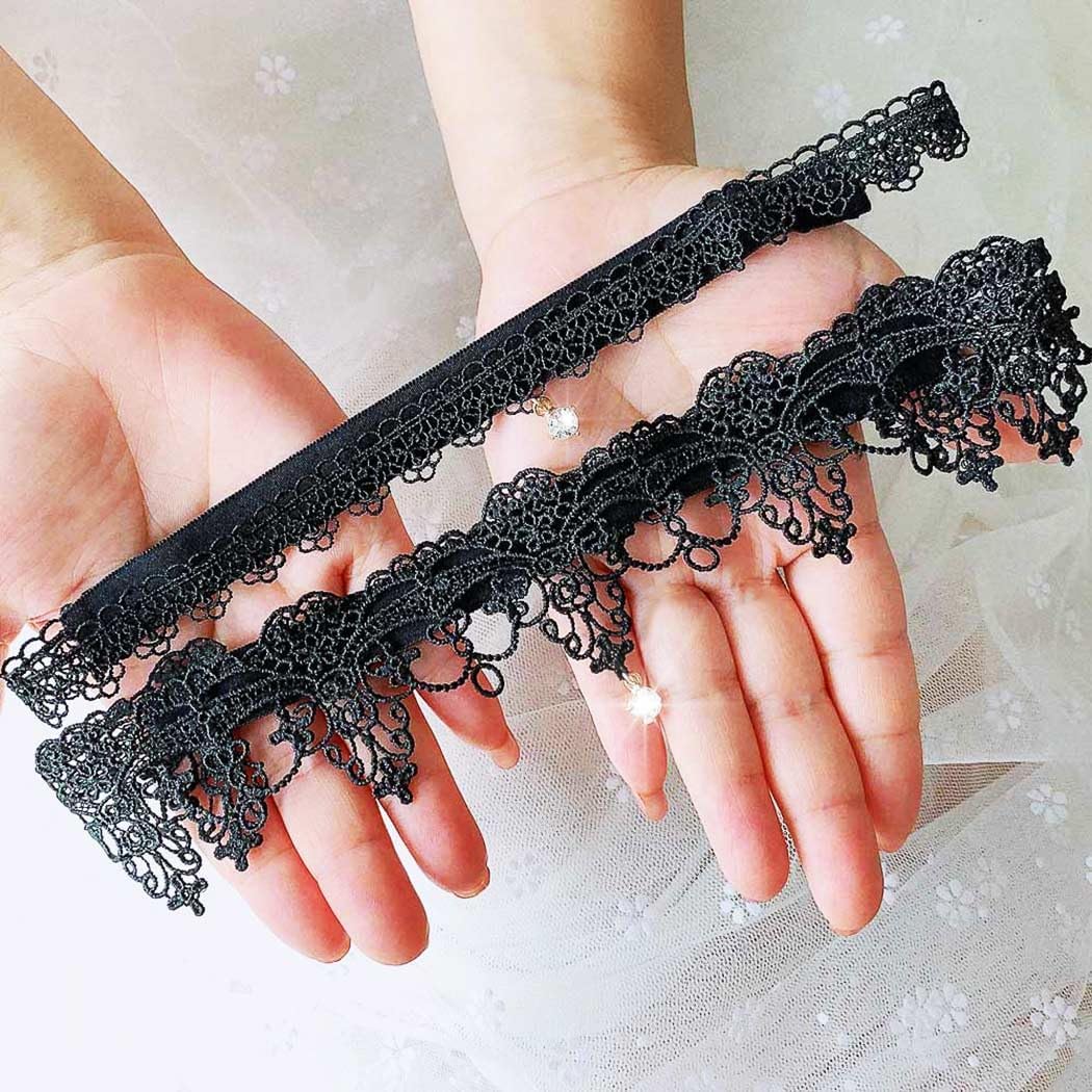 Wedding Garters 2Pcs Rhinestones Thigh Garter Elegant Lace Wedding Bridal Garters Bridal Bridesmaids Accessories for Women