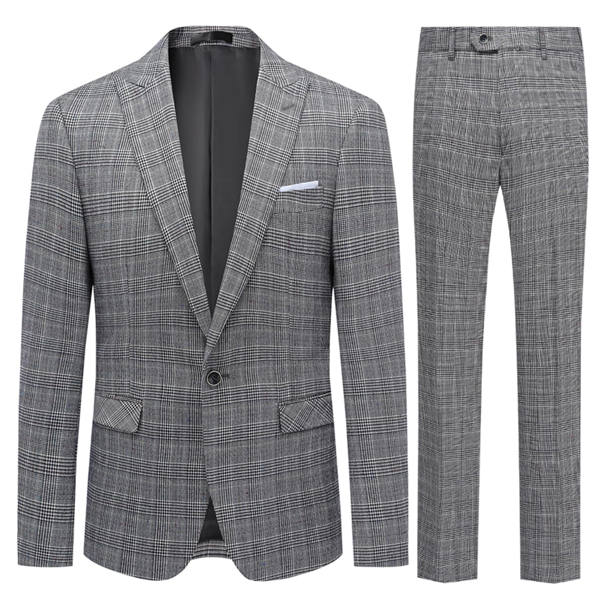 Allthemen Abiti da Uomo 2 Pezzi Plaid Suit Eleganti Blazer Pantaloni Business Casual Giacche per Matrimonio d'Affari