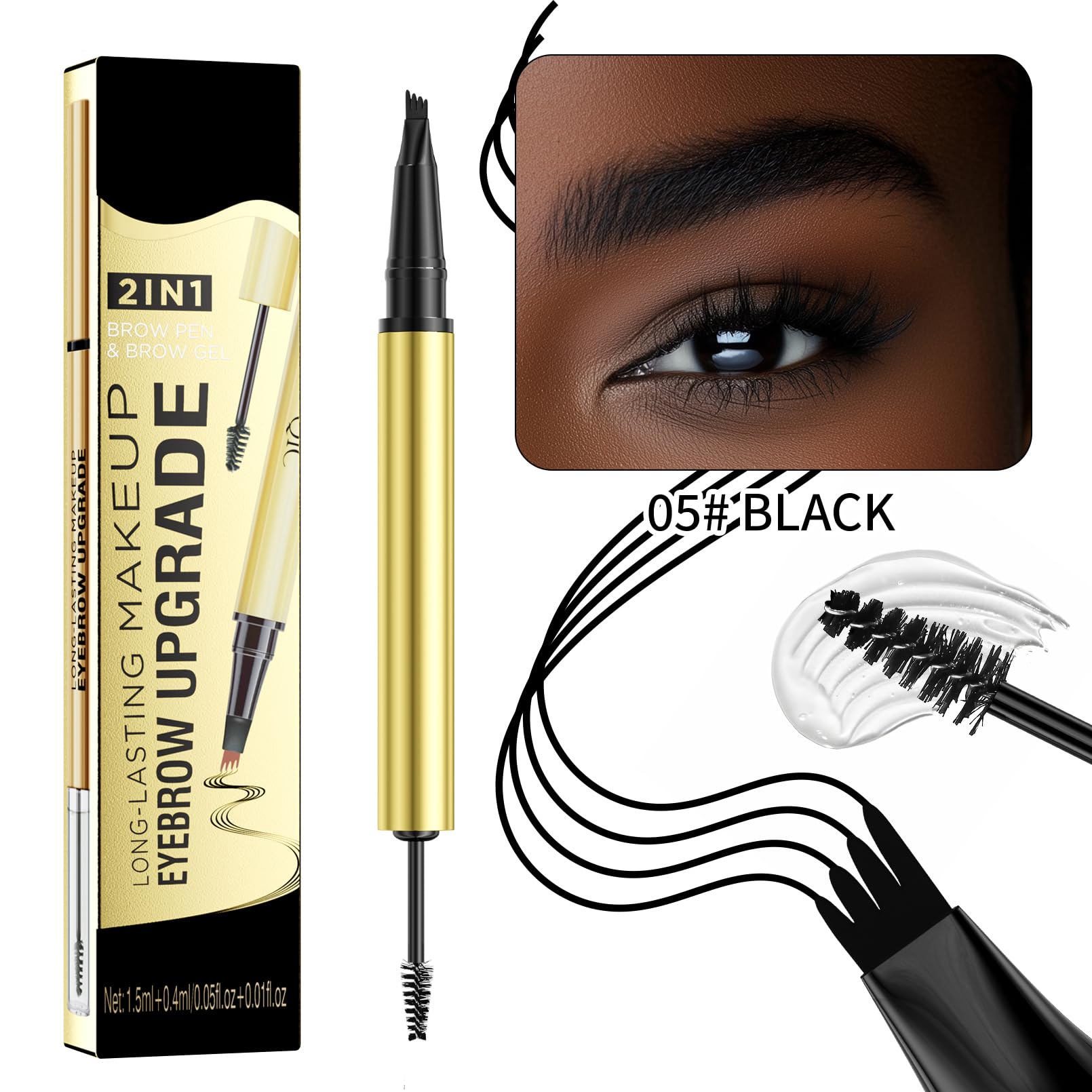 Weixinbuy 2-IN-1 Microblading Eyebrow Pen Long-lasting - Image 2