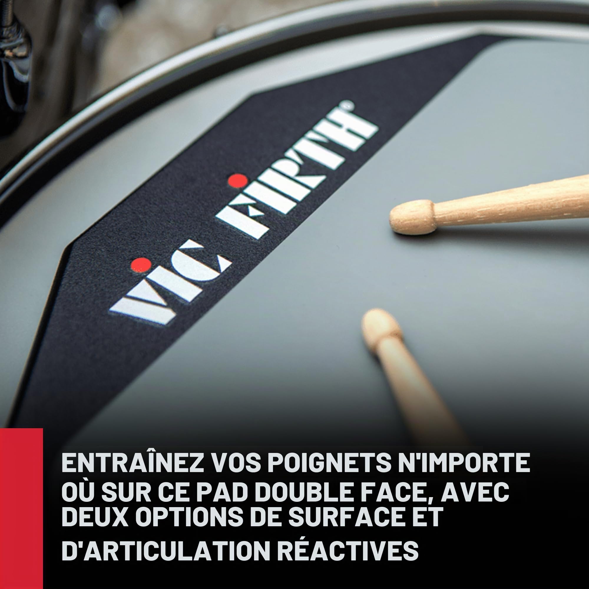 Vic Firth Pad d’Entraînement à Double Face 30,5 cm (12 inches)