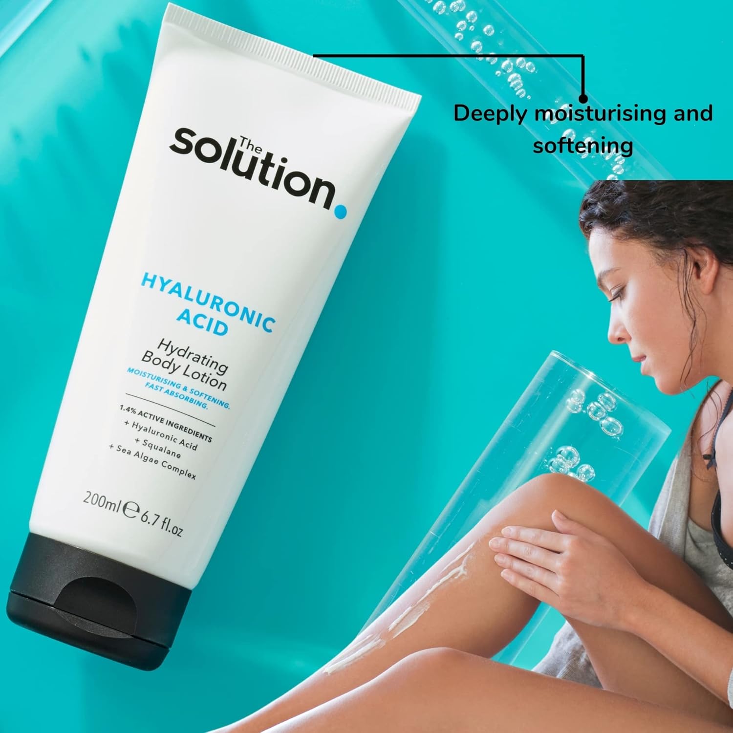 The Solution Hyaluronic Acid Hydrating Body Lotion, Moisturising & Softening Formula, 200ml