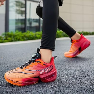 Mens Carbon Plate Marathon Running Racing Shoes Thick Cushioned Sole Professional Breathable Lightweight Athletic Sneakers