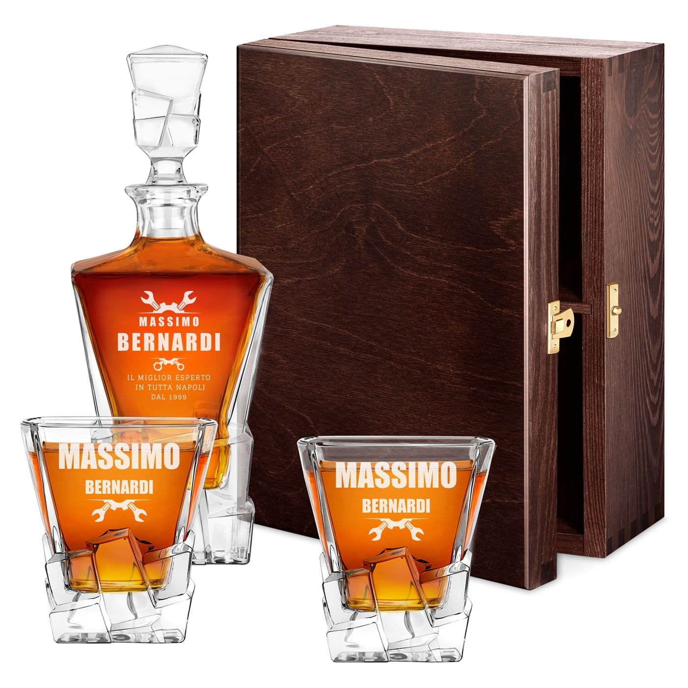 Maverton set Caraffa per whisky in vetro con 2/4/ 6 bicchieri