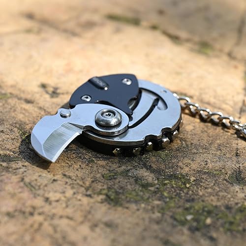 Miniatura 8 de Mini herramienta multifuncional plegable para exteriores 7 en 1 - Pequeña herramienta EDC con juego de destornilladores - colgante de bolsillo