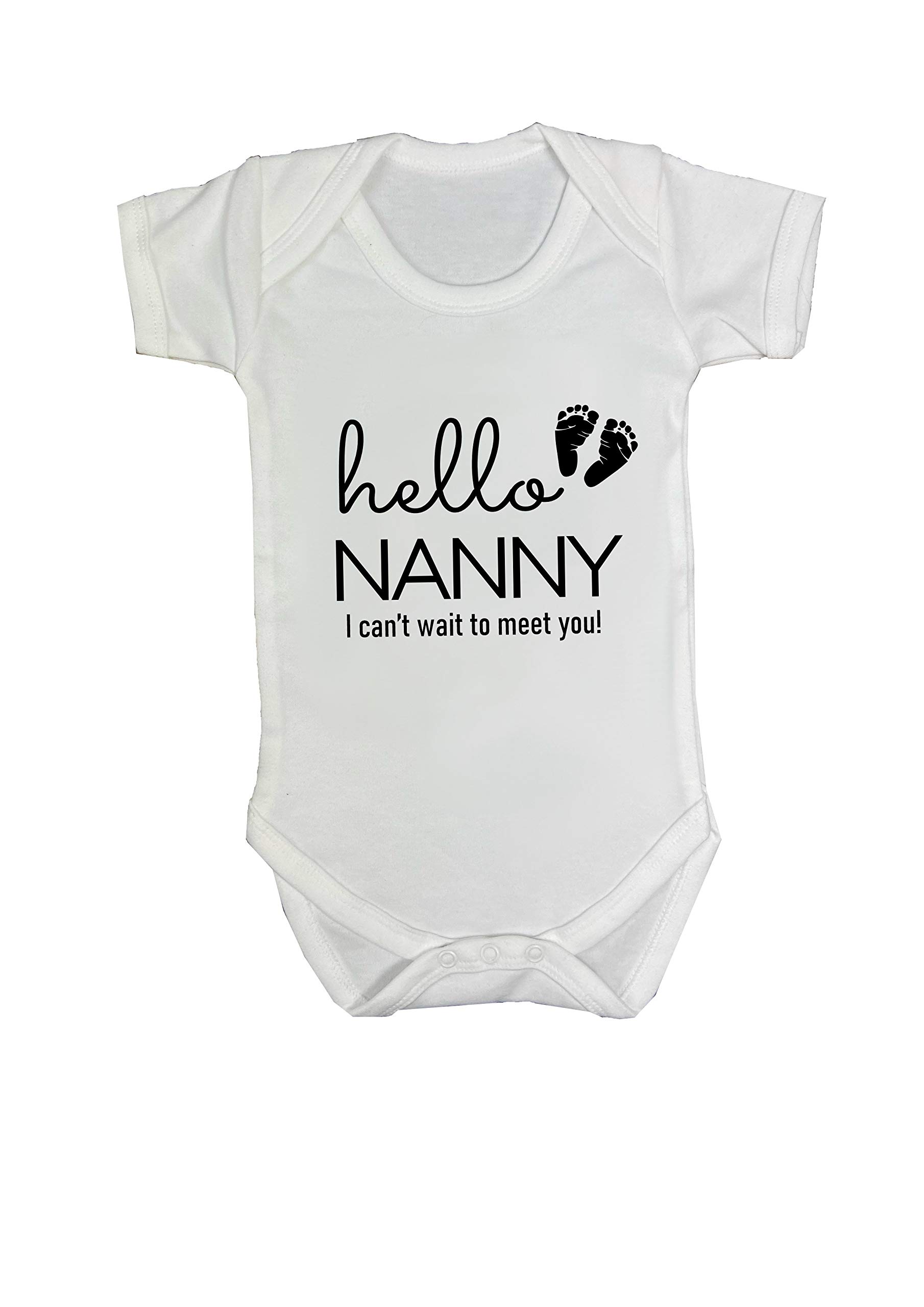 Allaboutthebump Hello Nanny Boxed Baby Announcement Bodysuit Vest