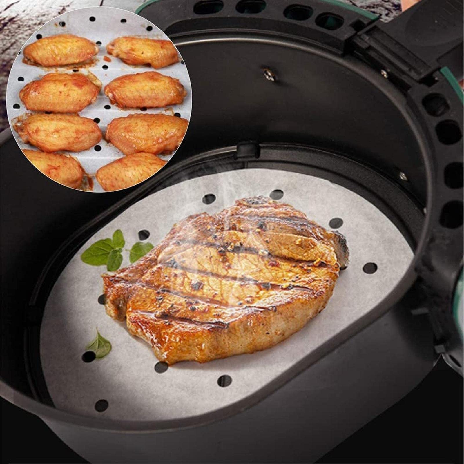 Dim Sum Lot De 100 Feuilles De Papier Rond Blanc Pour Cuiseur Vapeur En Bambou, Friteuse à Air Chaud, Revêtement Anti-adhésif, Papier De Cuisson Rond (15,2 Cm