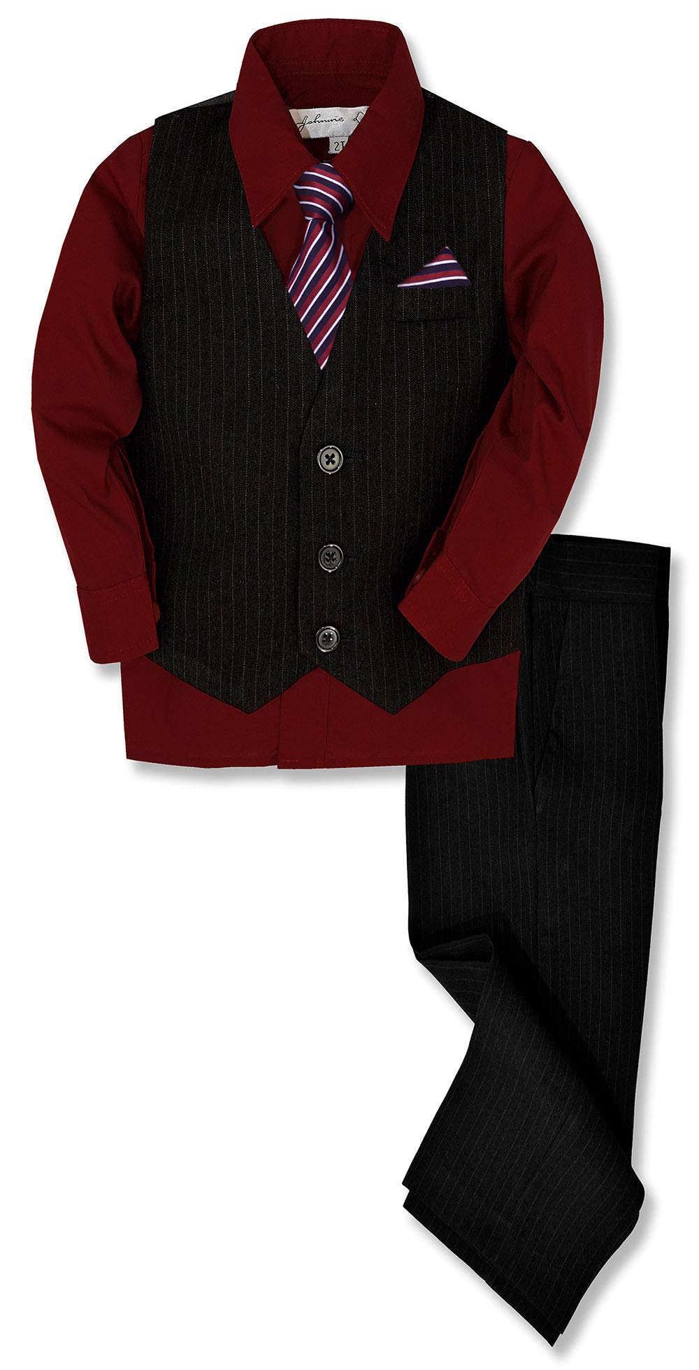 Johnnie Lene Pinstripe Boys Formal Dresswear Vest Set