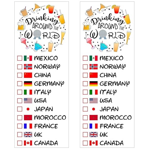 Beber alrededor del mundo - Paquete de 2 tatuajes temporales