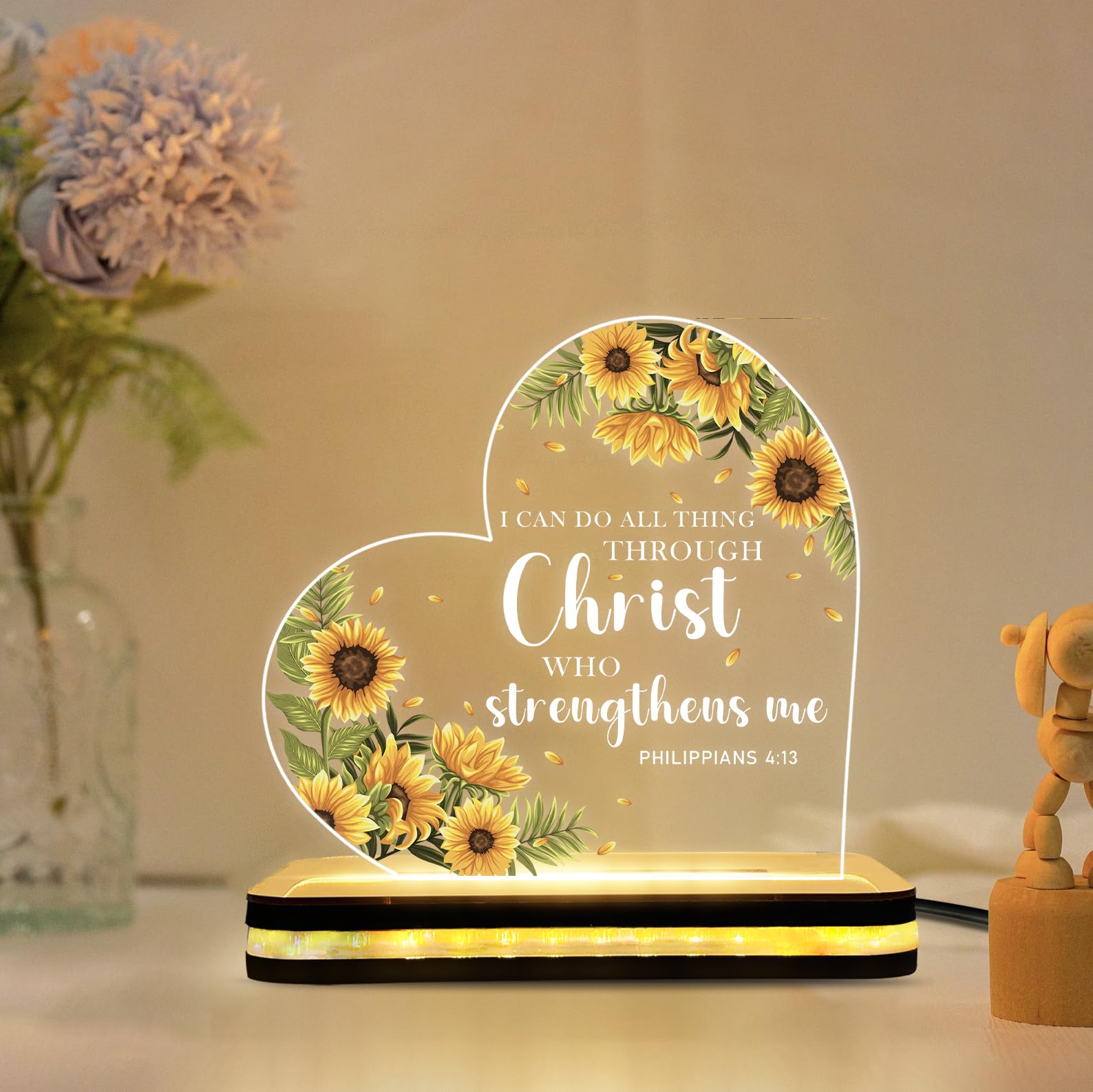 I Can Do All Things Through Christ Who Strengthens Me LED Lamp | Bible Verse | Christian Quotes Bible Scripture | Night Lamp | Gifting Items (5.5x5.5 Inch)-image-16