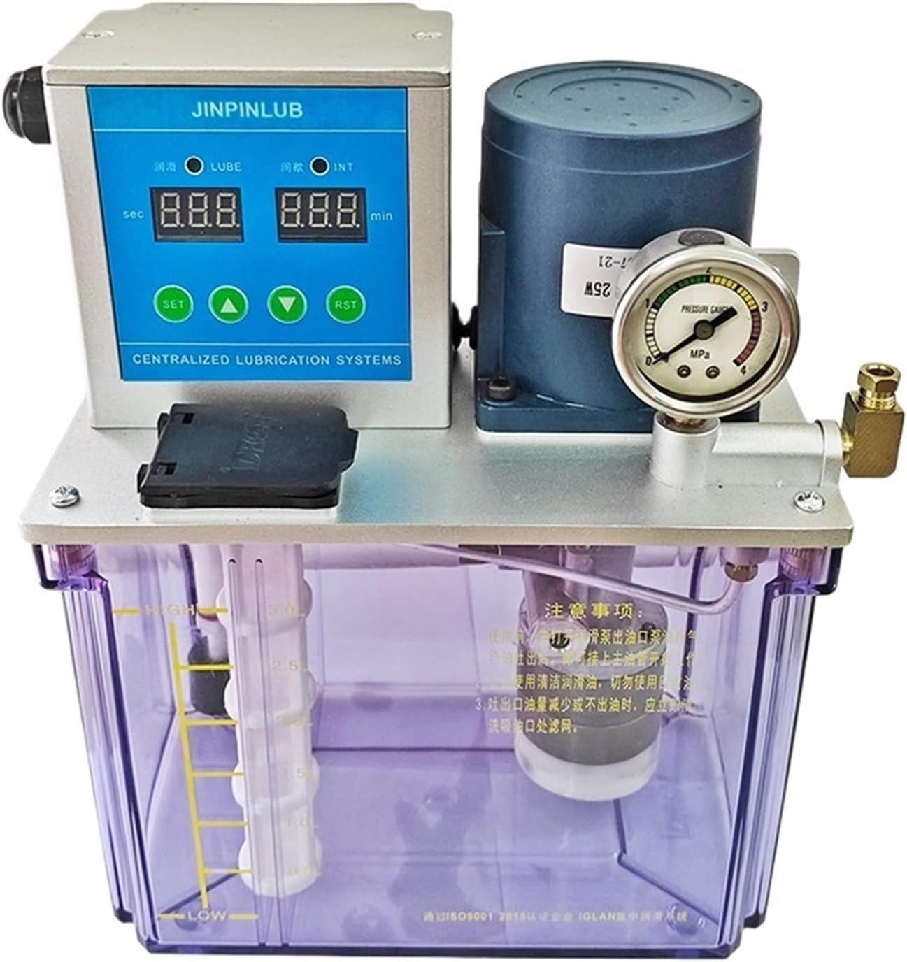 1pcs JMT3 3L Positive Displacement Electric Oil Lubrication Pump with Timer for volumetric Lubrication System(12VDC,Without prss. Switch)