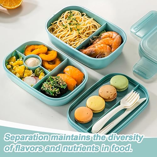 Miniatura 5 de IBEQUEM Bento Box Adult Lunch Box, 3 Layers All-in-One Leak Proof Lunch Containers, Multiple Compartment Lunch Box, Large Cute Bento Box With
