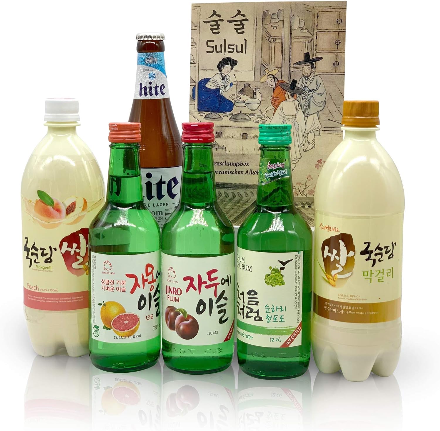 Sulsul Mix - Box mit 6 alkoholischen Getränken aus Korea - Ausgewählte Mischung aus vielseitigen koreanischen Getränke Spezialitäten