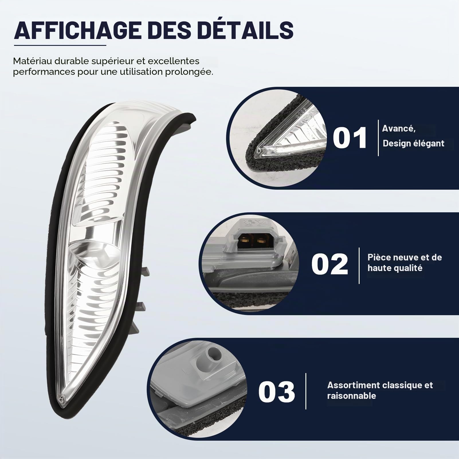 2X Clignotant de rétroviseur blanc W169 Classe A W245 Classe B 50523792 1698200521