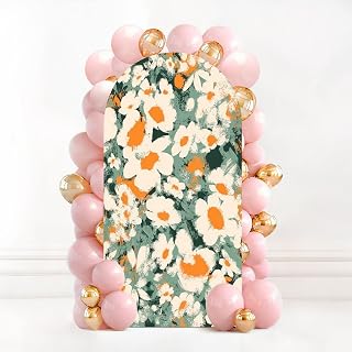 6.6FT Wedding Arch Backdrop Cover Abstract Green Floral Camouflage Seamless Modern Animal Skin Flower Spandex Fitted Round Top Arch Stand Covers for Birthday Party Baby Shower Banquet Decoration