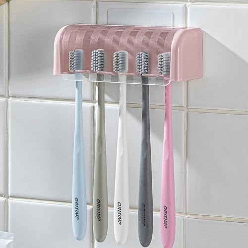 Miniatura 16 de Portacepillos de dientes para baños, soportes para cepillos de dientes para niños con cubierta, 5 ranuras, soporte eléctrico para cepillos