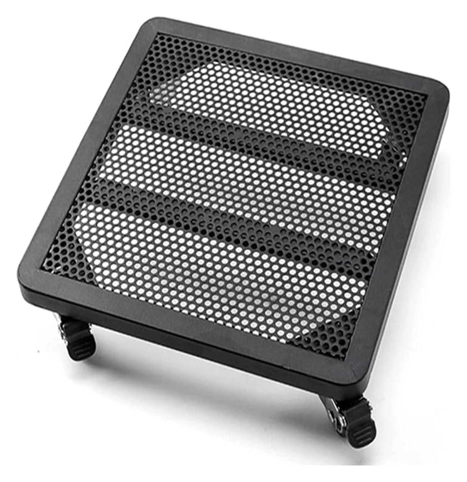 Portavaso resistente con ruote, in metallo, per interni ed esterni, mobile con 2 freni (nero, 40 x 40 cm)