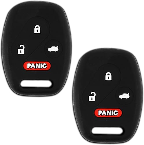 KeyGuardz - Carcasa de goma suave para llave de automóvil, para Honda Accord Civic CR-V Fit Odyssey Pilot (paquete de 2)