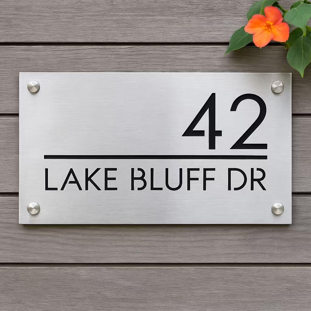 304 Stainless Steel Modern House Number for Outside, Address Number Plaque, Custom Address Sign