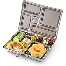 PlanetBox Rover Stainless Steel Bento Box Style Lunch Box for Kids with 5 Compartments &ndash; Durable, Dishwasher Safe and BPA-Free Food Container