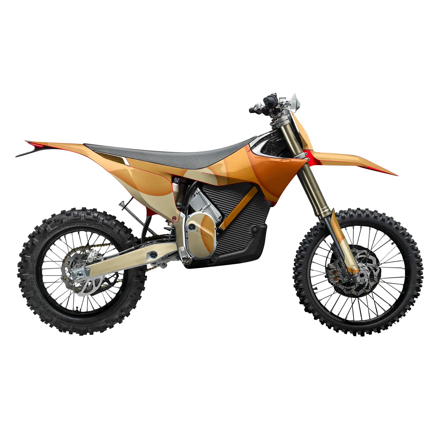 Stark Varg MX 2023-2025 Graphics Kit Wrap - Papercraft Orange - Varg MX Skin - Premium 3M Vinyl Protective Wrap Decal Cover - Easy to Apply | Crafted in The USA by MightySkins