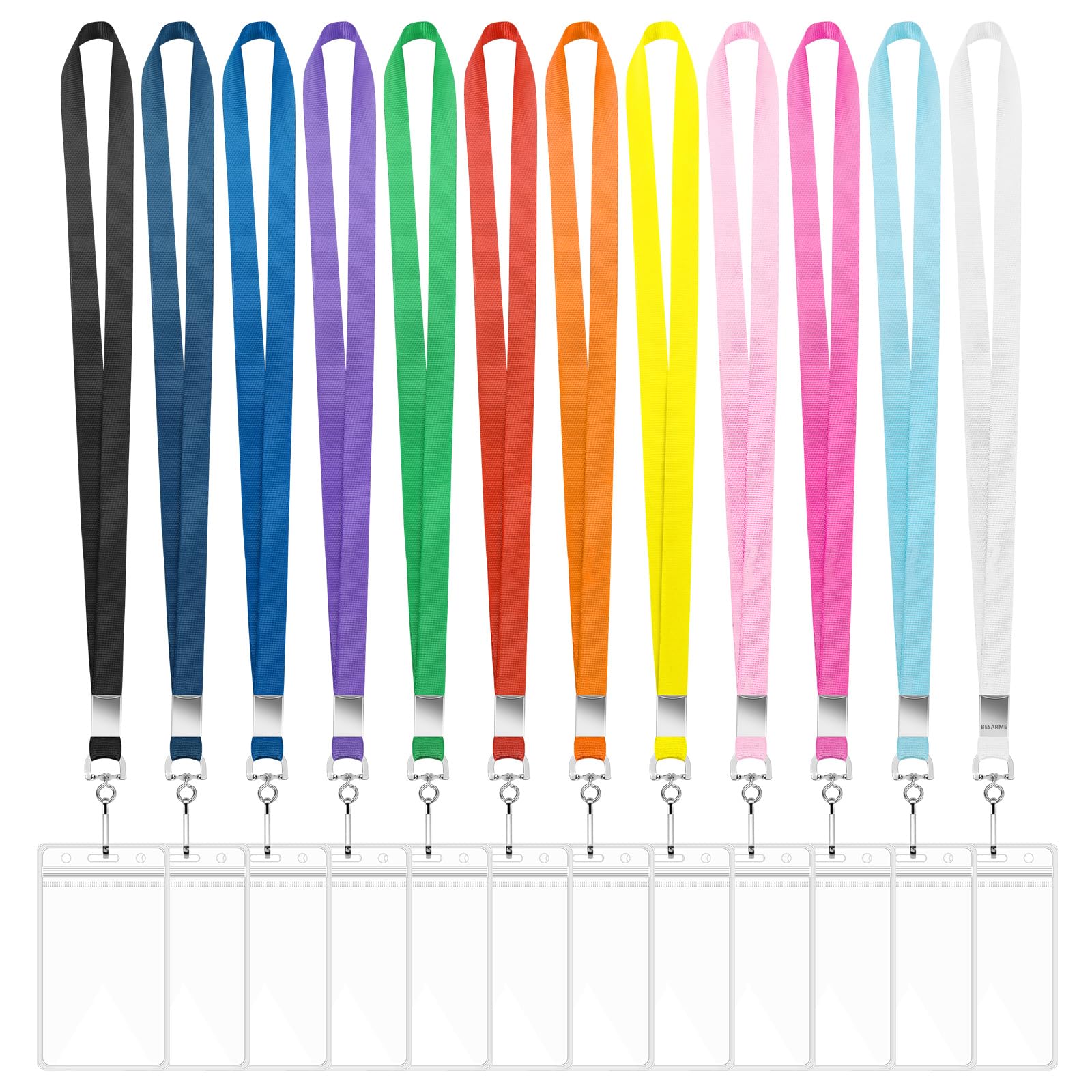 View 1 of 12 Pack Lanyards for ID Badges Cruise Lanyard for Ship Cards, 12 Colors