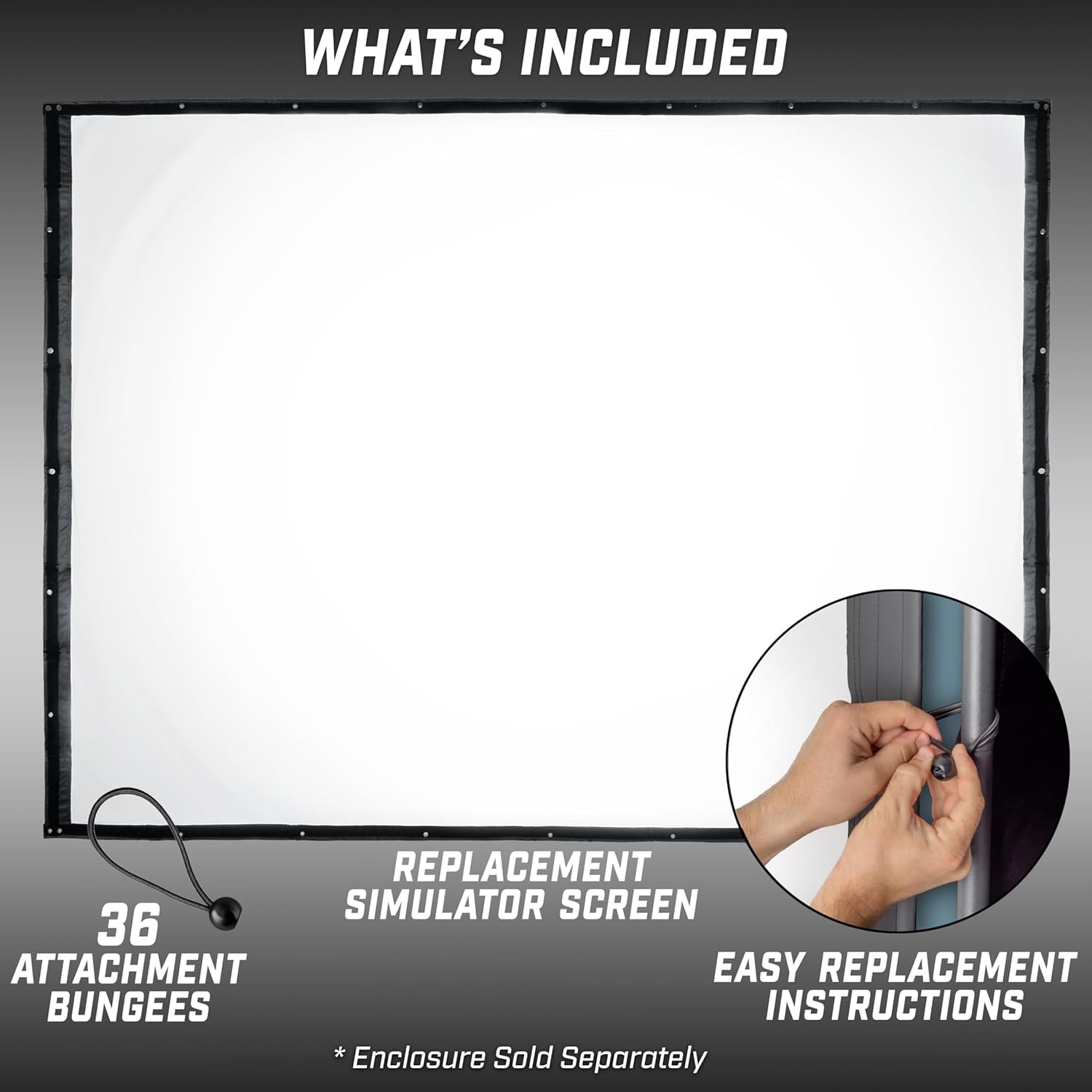 GoSports Golf Simulator Enclosure Replacement Sim Screen – Not Compatible with Other Brands - 10 x 8 ft