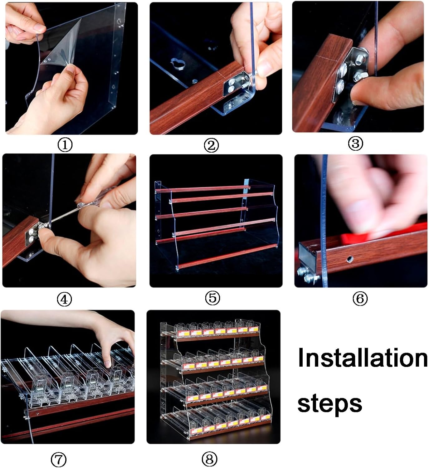 Acrylic Cigarette Display Case Vending Machine Rack - Clear Retail Organizer for Cigarettes, Auto Push Function, Market Cabinet Holder (56.5x29x48.5cm)
