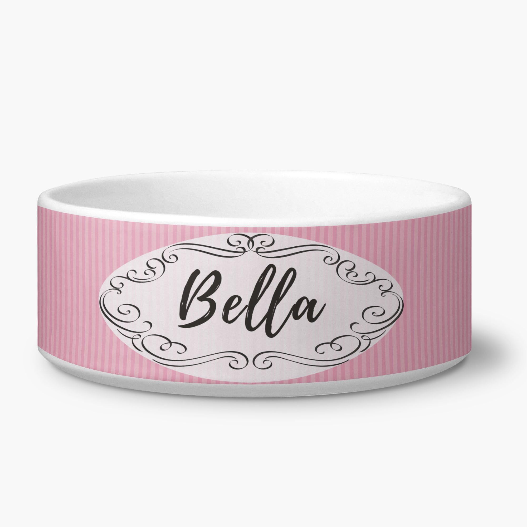 Custom Ceramic Cat Bowl Personalized Pet Bowls with Your Cat Name - Gifts for Cats Personalized Pet Food and Water Bowls Feeding Kitchen Decor Pet Bowls Design Custom Bowl (Pink, Small)