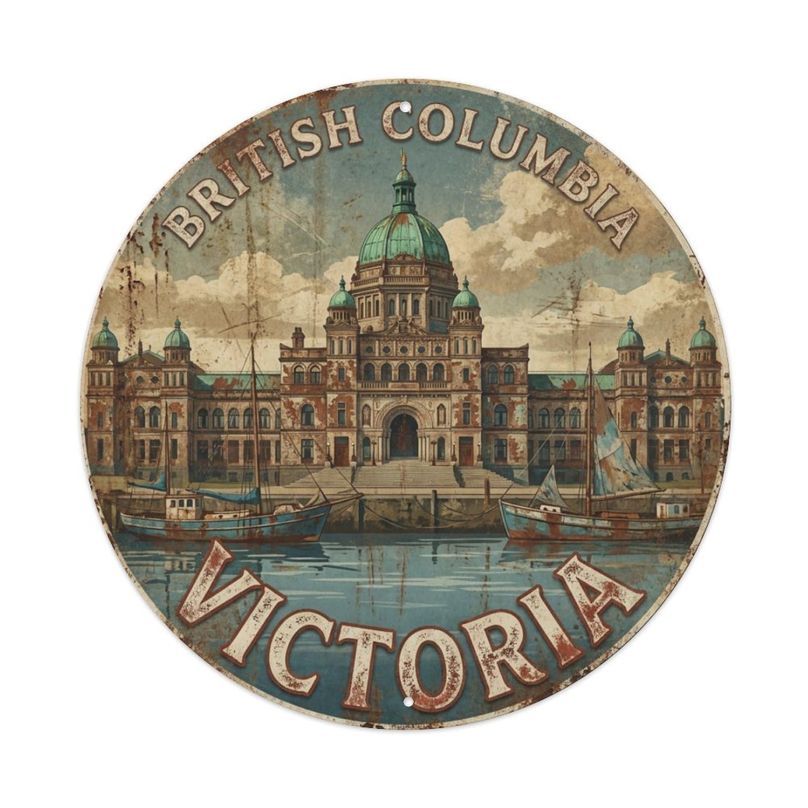 Galvaxio Style Canada Vintage Travel Victoria Metal Tin Sign