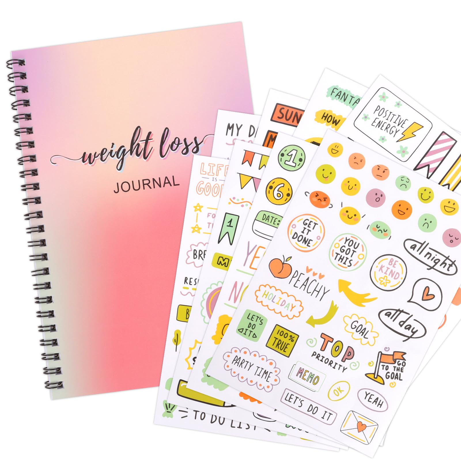 Weight Loss Journal for Women, 12 Month Weight Loss Food Diary With Diet Tracker And Workout Daily (Pink)