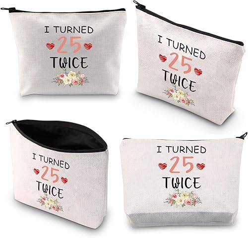 Miniatura 7 de BDPWSS Regalos de cumpleaños número 40 para mujeres, bolsa de maquillaje de cumpleaños de 40 años I Turned 20 Twice 40th Milestone Regalo de