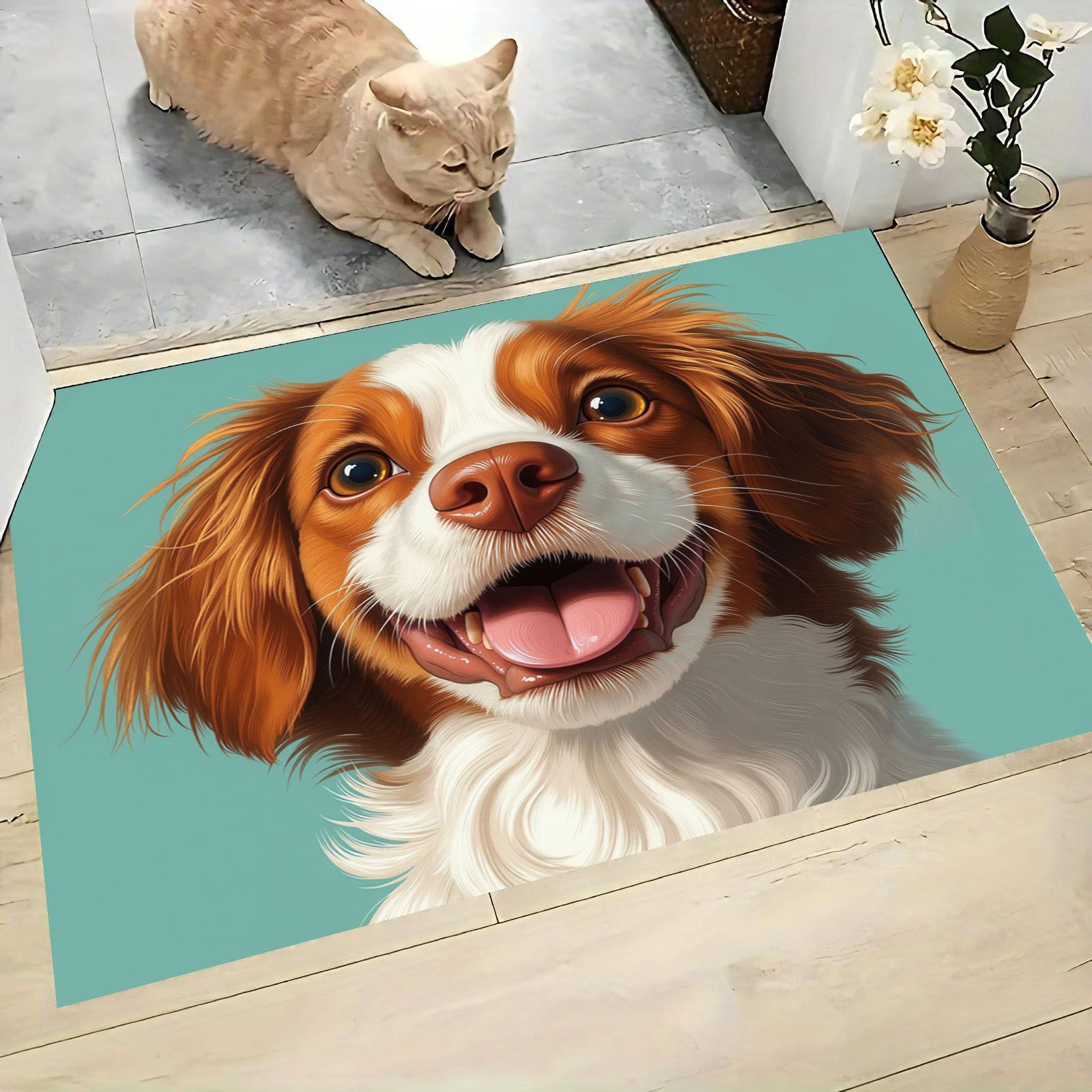 Paillasson lavable en machine tapis intérieur illustrations chiens