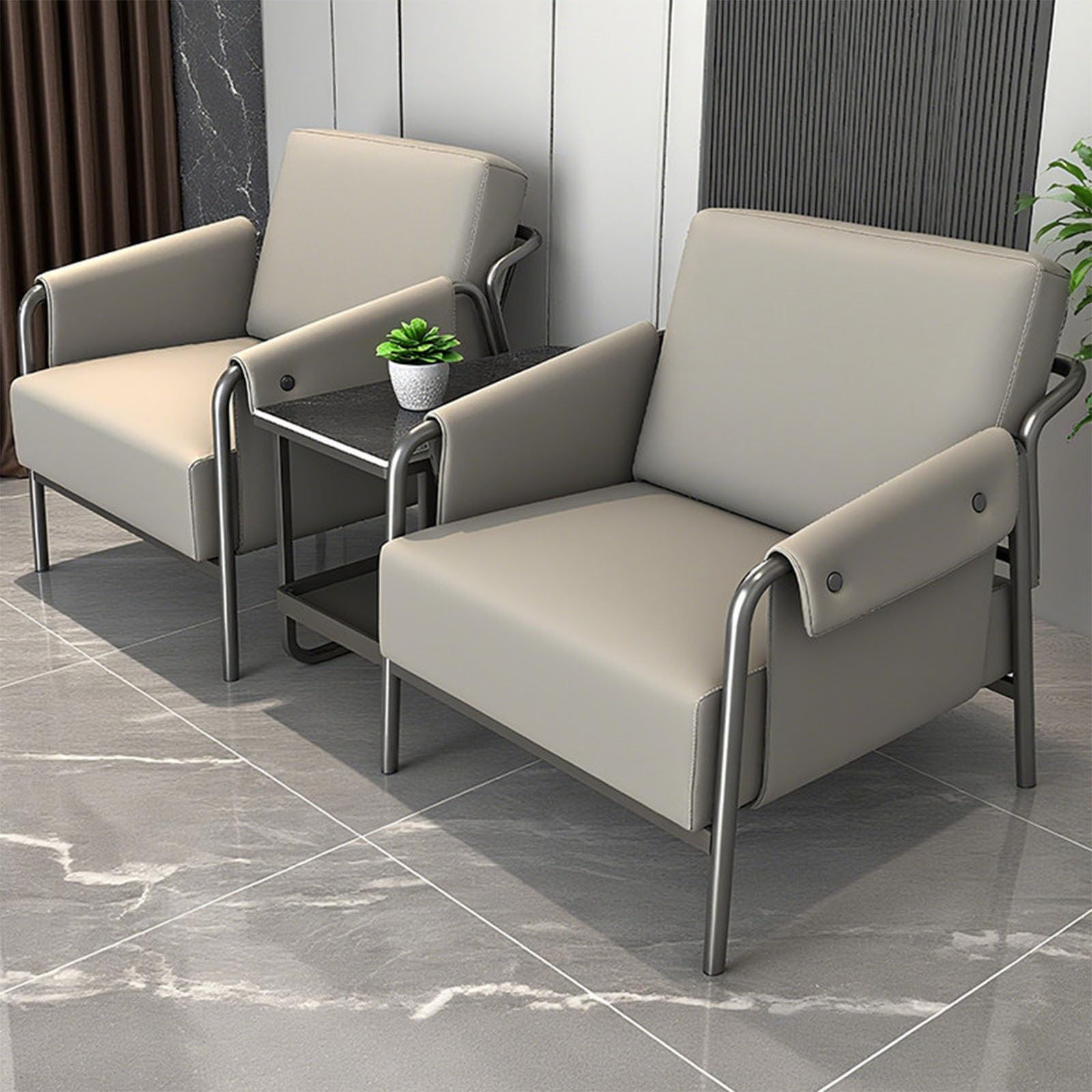 Sofá de recepción de oficina, hierro forjado, fácil de limpiar, ideal para sala de estar, salón y negociaciones de negocios