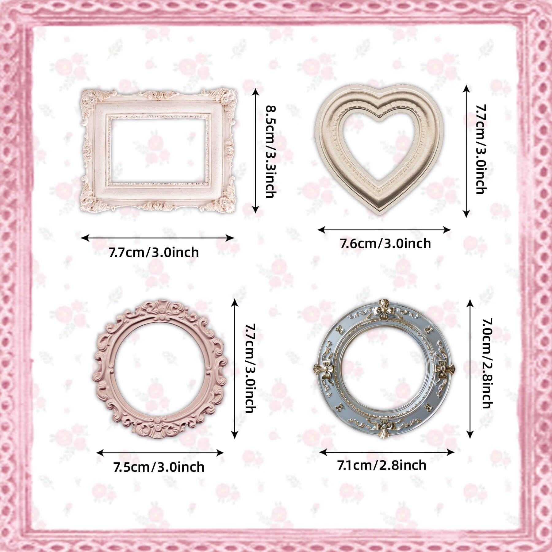 Vintage Frame Stickers - 100 Pcs for Scrapbooking & Journals -2