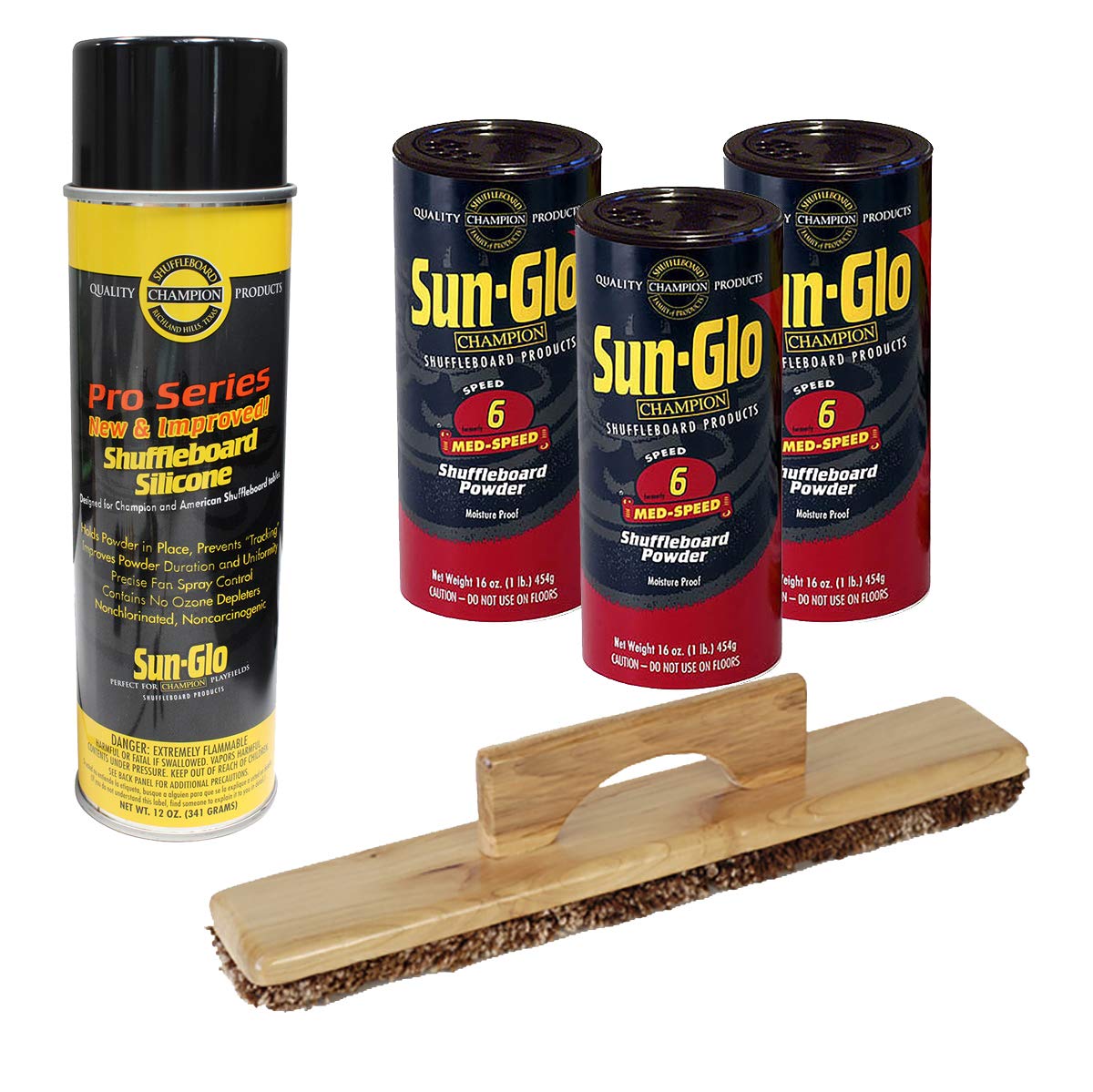 Sun-Glo 3 Cans #6 Med-Speed Wax, Sweep, Silicone Spray
