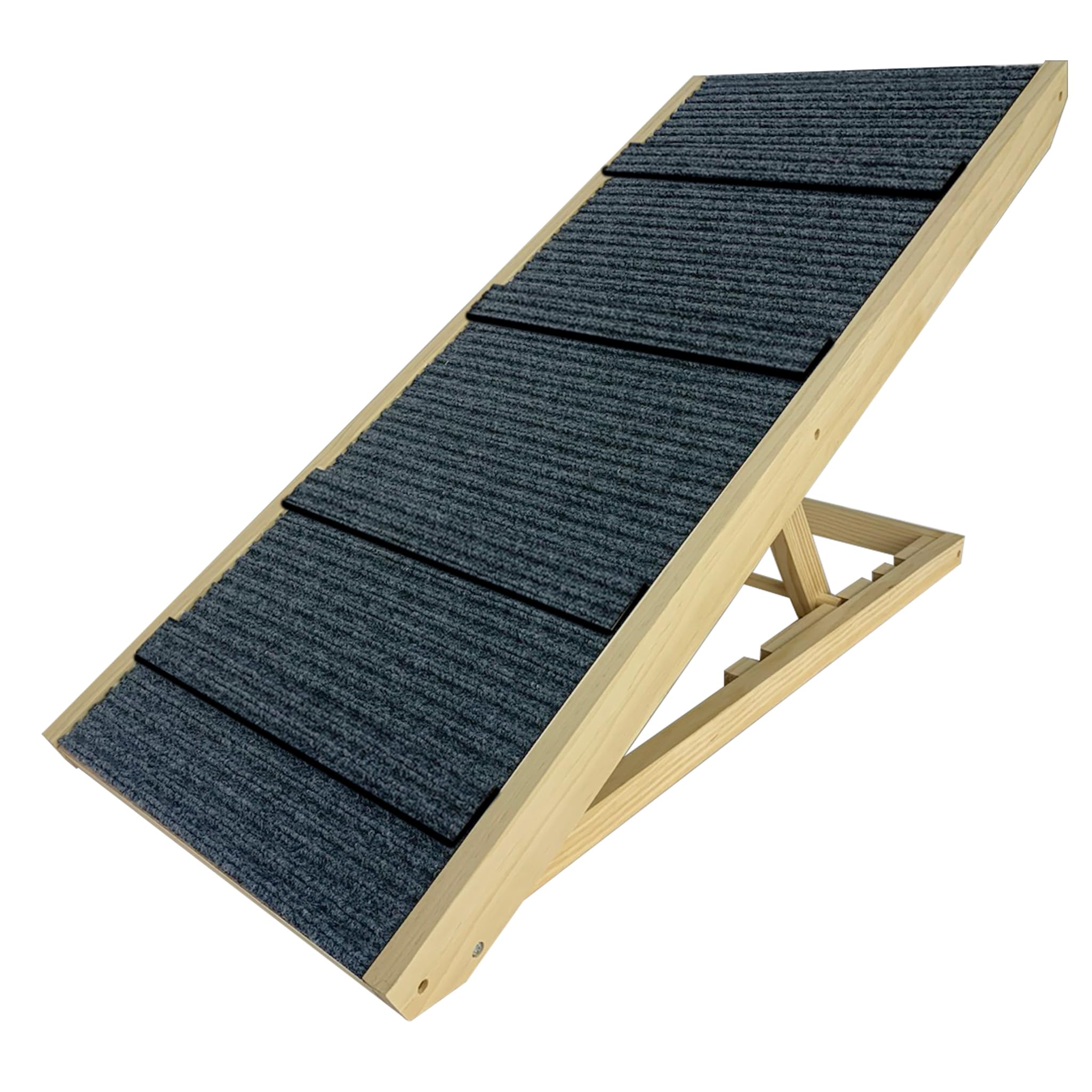 VANCHEMO Rampa per cani in legno, 100 x 40 x 60 cm, antiscivolo, per letto e divano, regolabile 30 – 60 cm, nero, portata fino a 5 kg, ideale per gatti e cani di piccola taglia