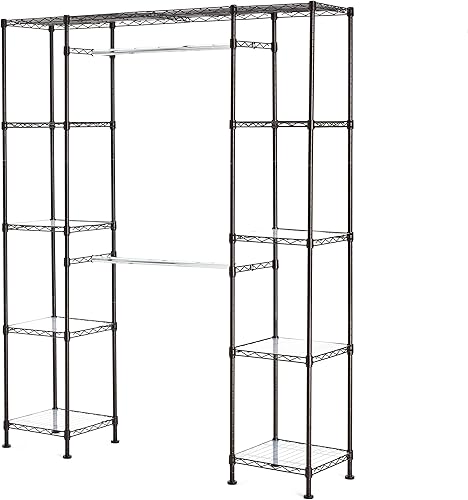 Miniatura 6 de Tienda Basics Organizador de almacenamiento de metal expandible con estantes 14 a 63 x 58 a 72 pulgadas bronce Negro, Bronce, cromado