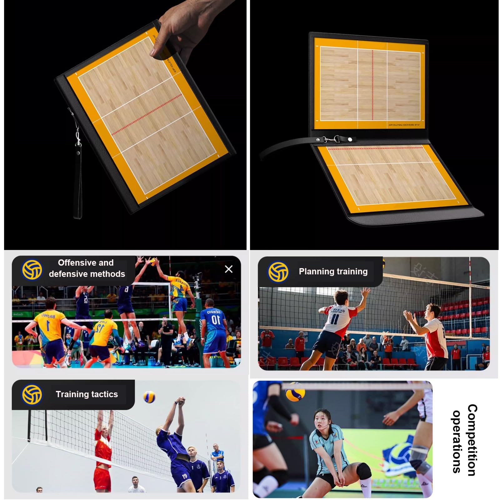 Portablocco per Istruttore di Pallavolo, Lavagna Tattica, Lavagna per Allenatori Cancellabile A Secco, Tavole per Allenatori Tattiche di Pallavolo,Pieghevole, per Allenamento e Competizione