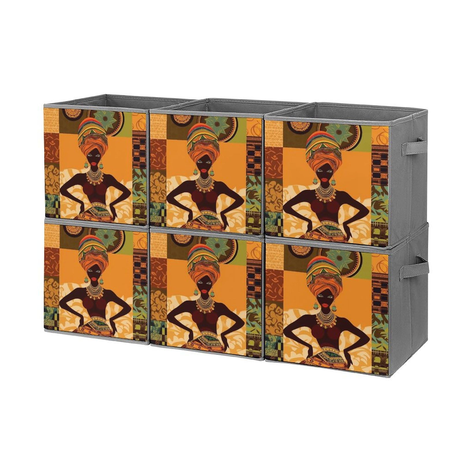 Boîte de rangement pliable femme africaine pour organiser le dressing familial