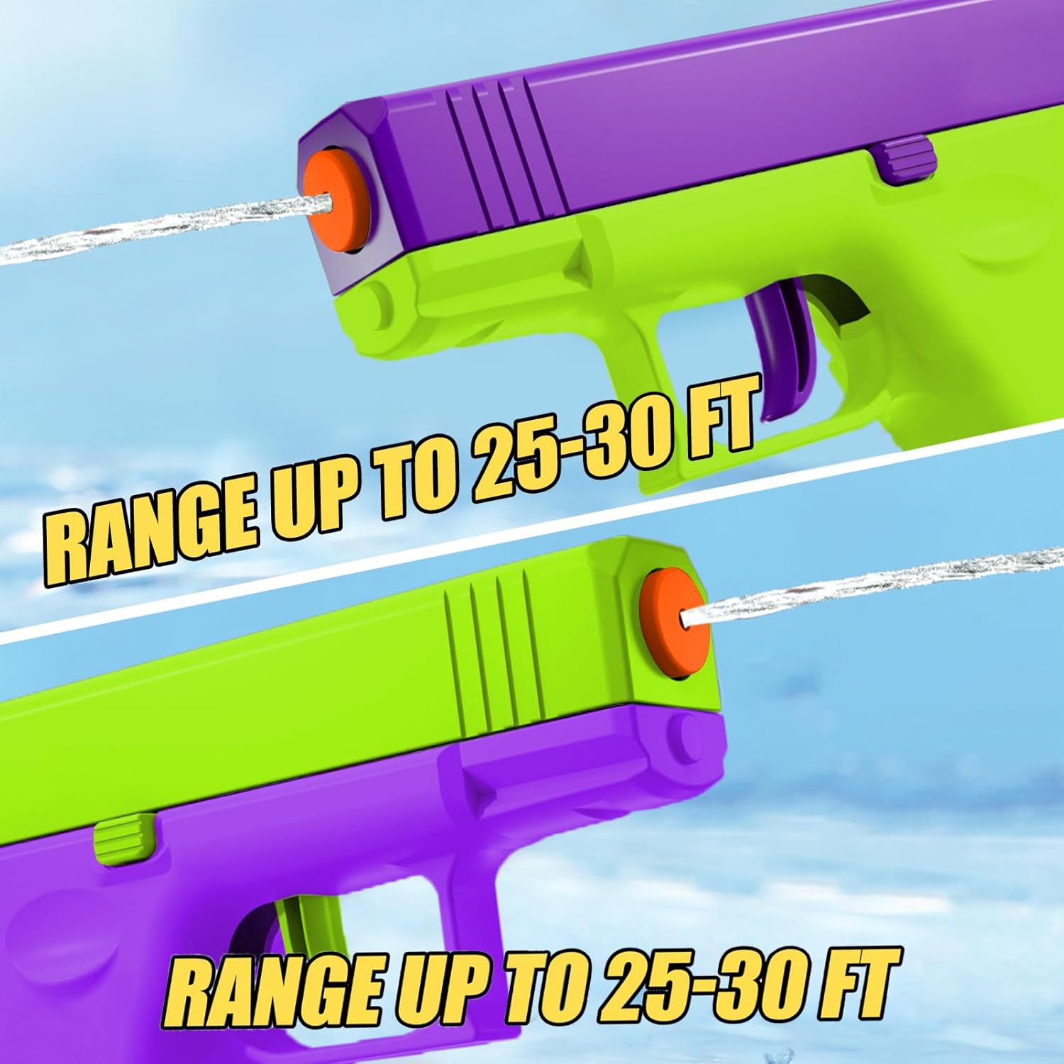 generic 2 Pack Water Guns Squirt Guns Water Soaker Gun Water Blaster for Summer Long Range Shooting Games Outdoor Toys Water Blaster Pistol for Kids Adults, Green and Purple