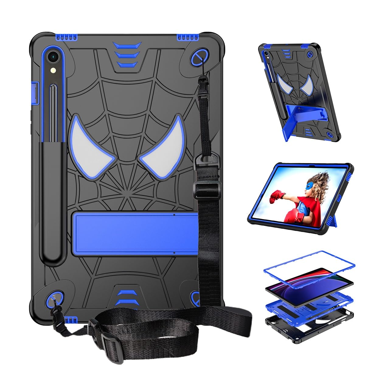 Funda para Samsung Tab S9 infantil con soporte integrado y correa de sujeción total 8