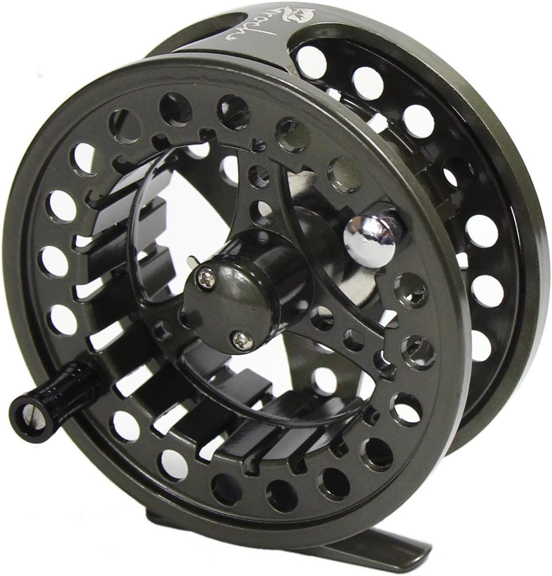 Croch Fly Fishing Reel with CNC-machined Aluminum Alloy Body 7/8 Gun Green