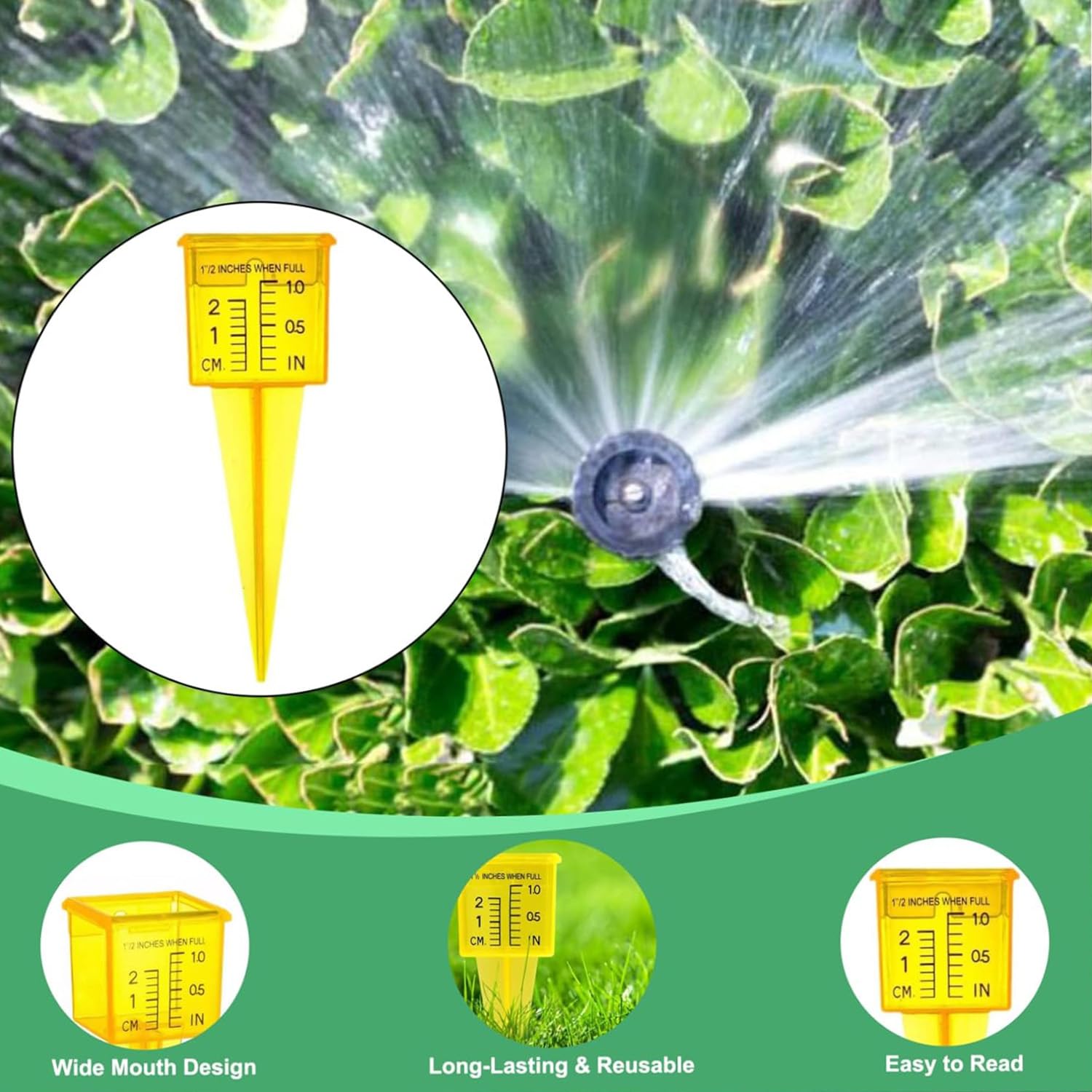 MEISO 10 Pezzi Pluviometro da Giardino, Misuratore Pioggia in Plastica con Scala, Strumento di Misurazione Dell'acqua per Esterni, Pluviometro Professionale per Giardino All'Aperto Fattoria