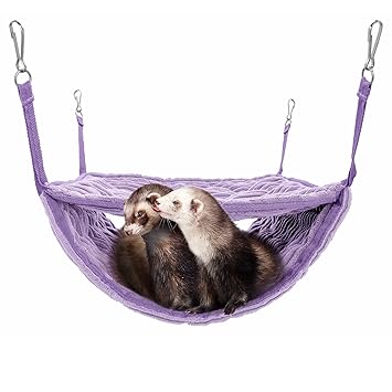 Niteangel Luxury Double Bunkbed Hammock, Fit 2 Adult Ferrets or 5 More Adult Rats (Purple)