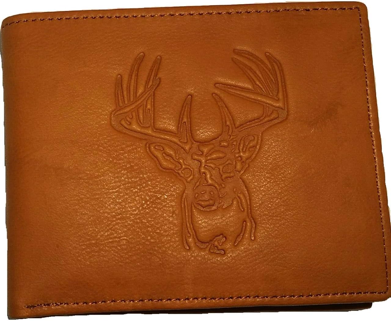 Deer Head All Leather Bifold Wallet