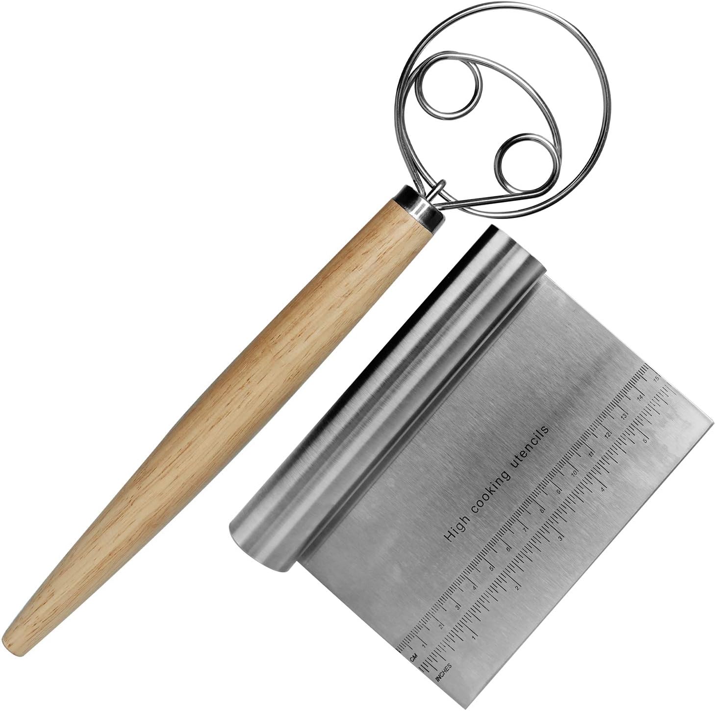 MyLifeUNIT Danish Dough Whisk, Dutch Dough Hook with