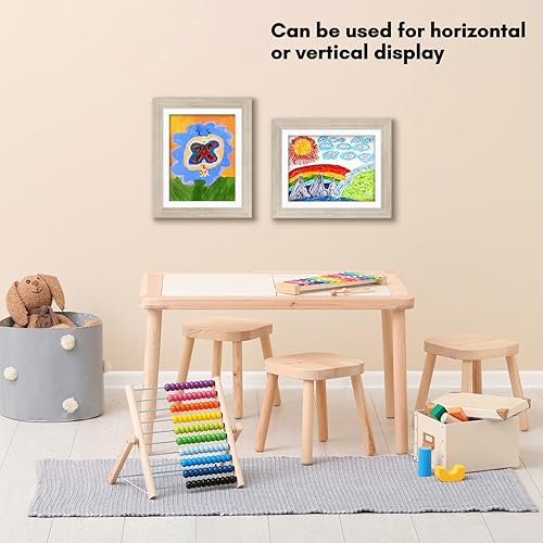 Miniatura 4 de Americanflat - Marco para arte infantil de 10 x 12.5 pulgadas, con carga frontal, marco de 8.5 x 11 pulgadas con paspartú10 x 12.5 pulgadas sin