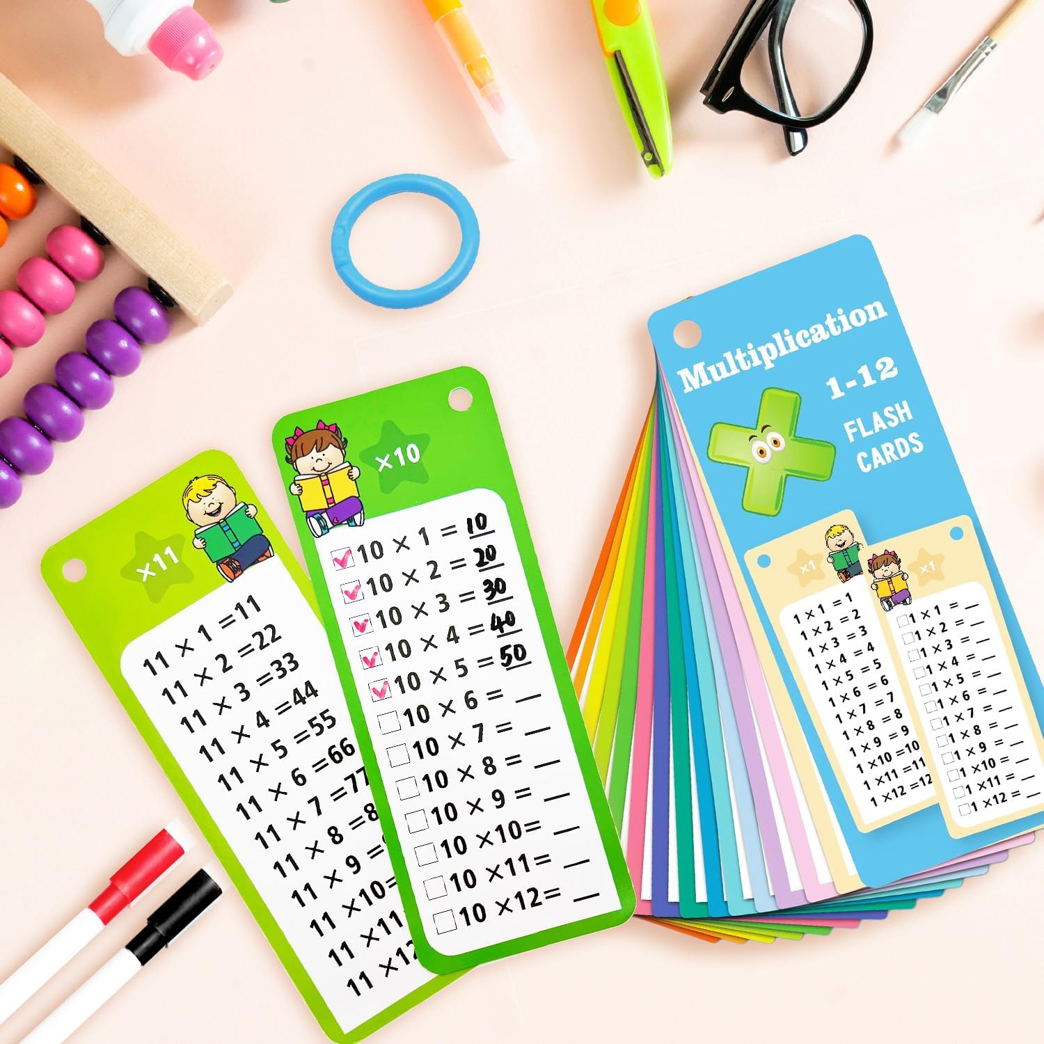 Multiplication Flash Cards + Pop Fidget Multiplication Chart, Times Table Educational Flashcard 3rd Grade, 4th, 5th, 6th Grade - Image 8