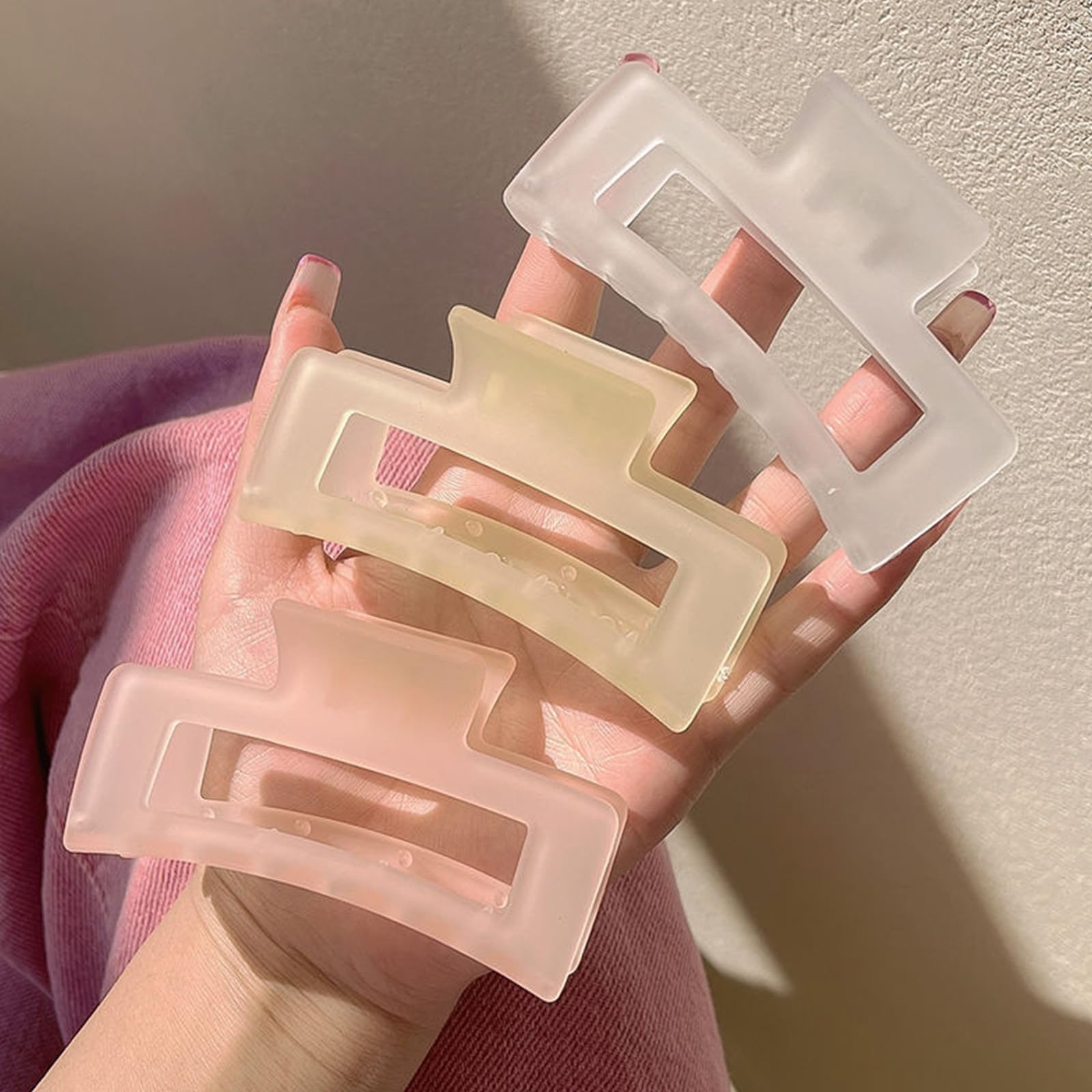 Quadratische Haarklammern Für Damen – 8,9 Cm, Rutschfest, 6er-Set In Verschiedenen Farben